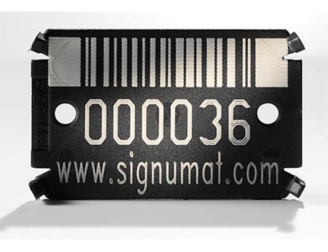 Plaquettes numérotées/barcode Signumat